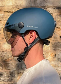 Casque Vélo Visière Et Clignotants - Cosmo -Jesuis à Vélo Soldes casque velo visiere et clignotants cosmo 18