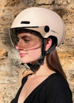 Casque Vélo Visière Et Clignotants - Cosmo -Jesuis à Vélo Soldes casque velo visiere et clignotants cosmo 2